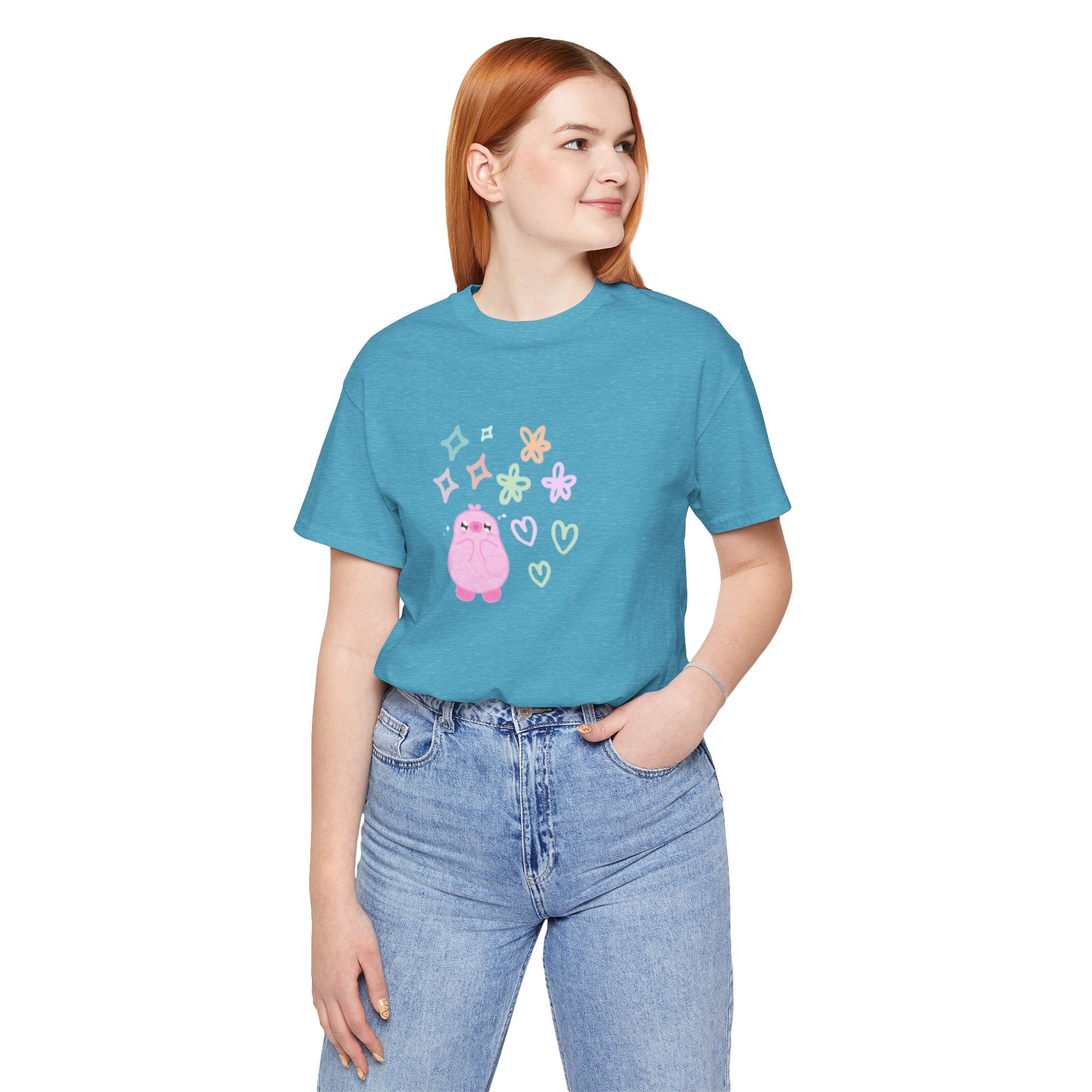 Cute Pink Blob Character Tee