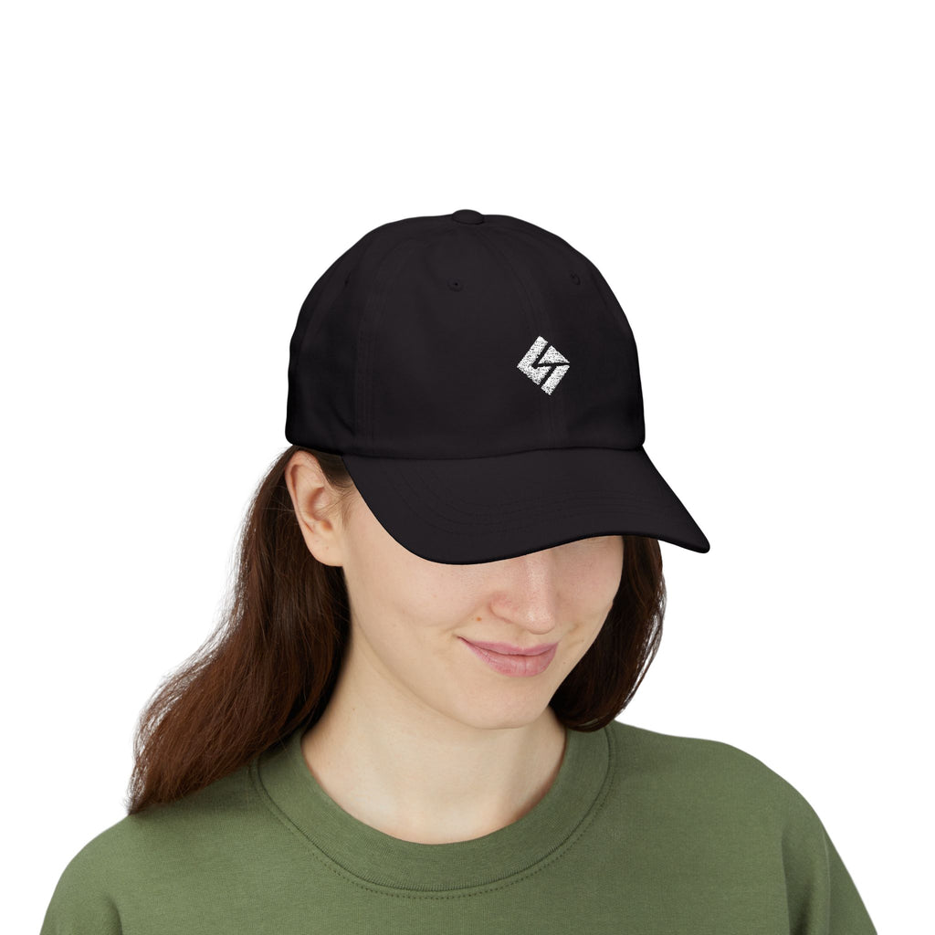 Embroidered Minimalist Logo Dad Cap — Classic Black Baseball Hat