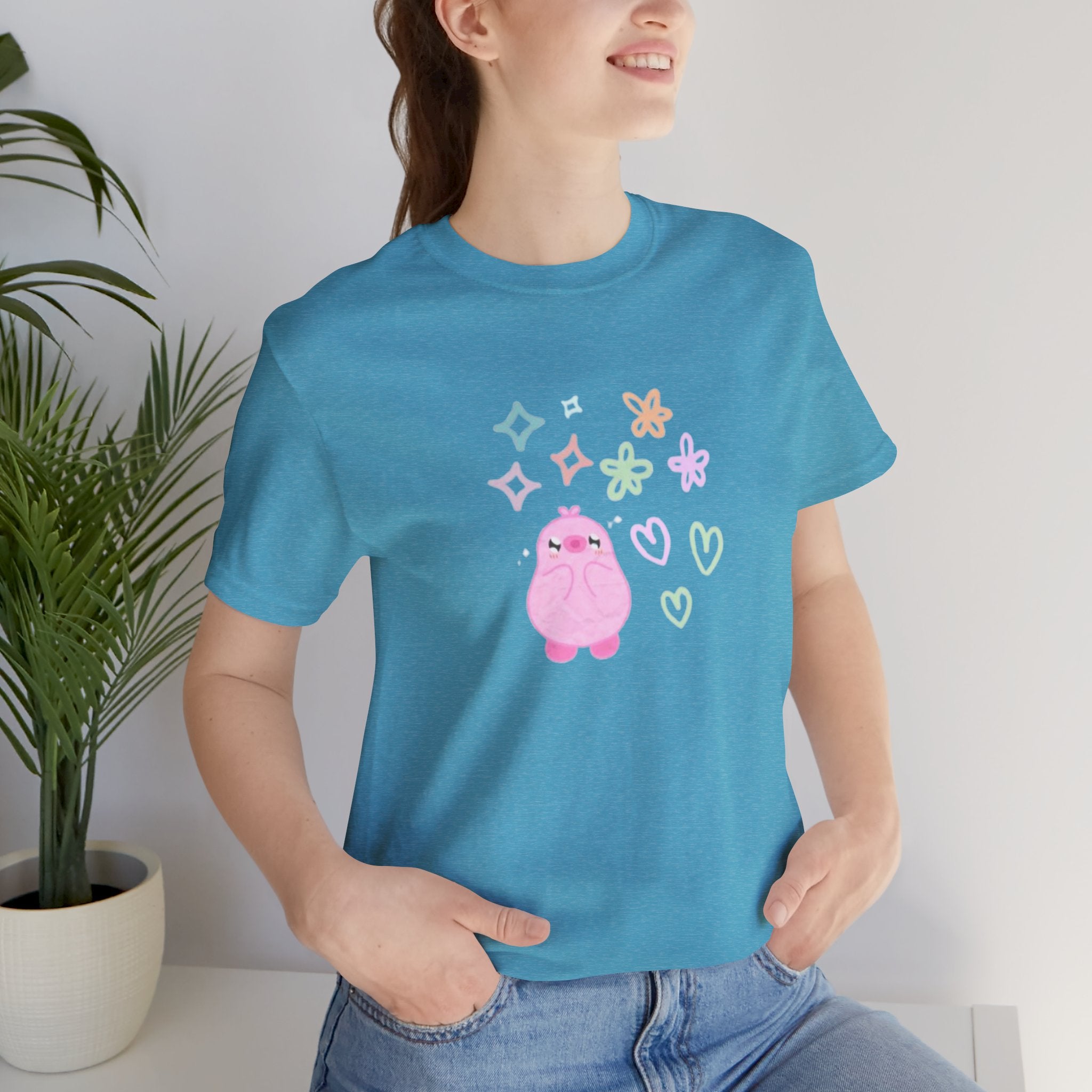 Cute Pink Blob Character Tee