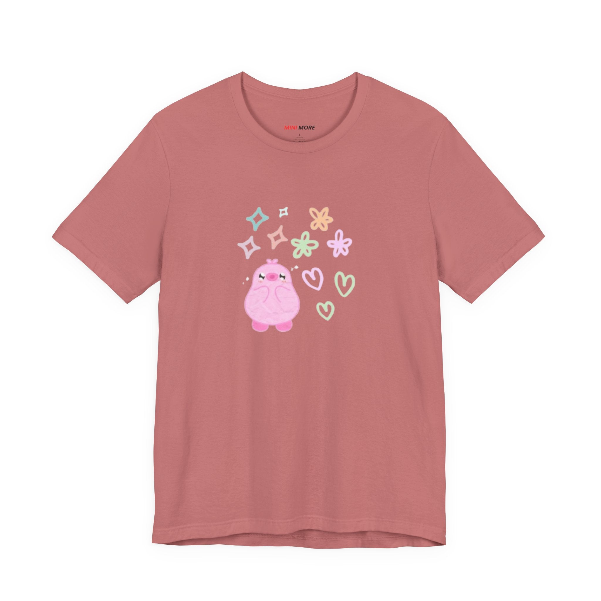 Cute Pink Blob Character Tee