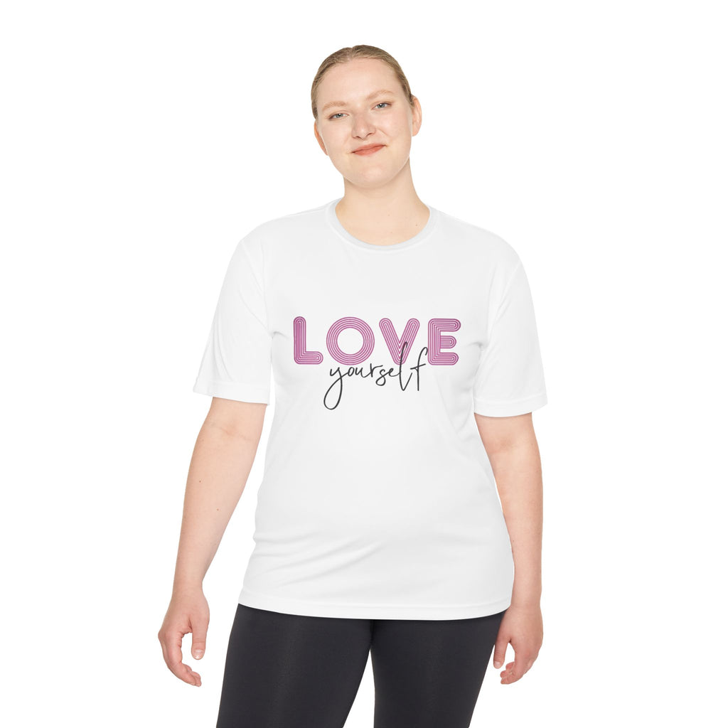 Love Yourself Tee — Pink Script Inspirational Self-Love Shirt