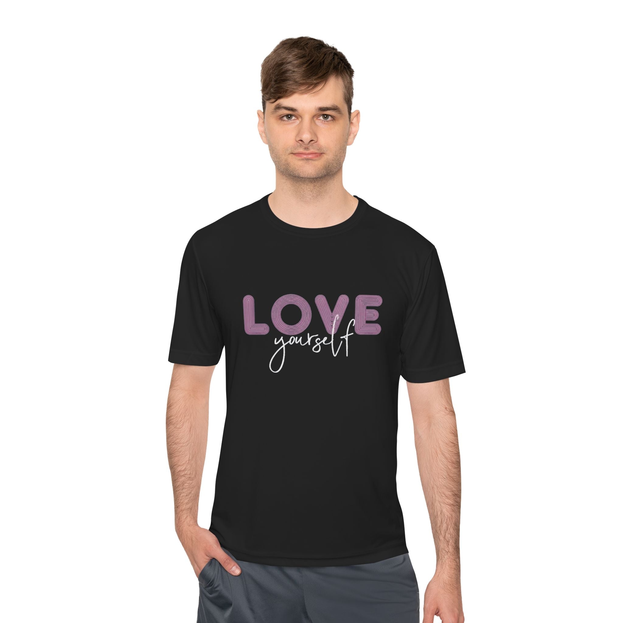 Love Yourself Tee — Pink Script Inspirational Self-Love Shirt