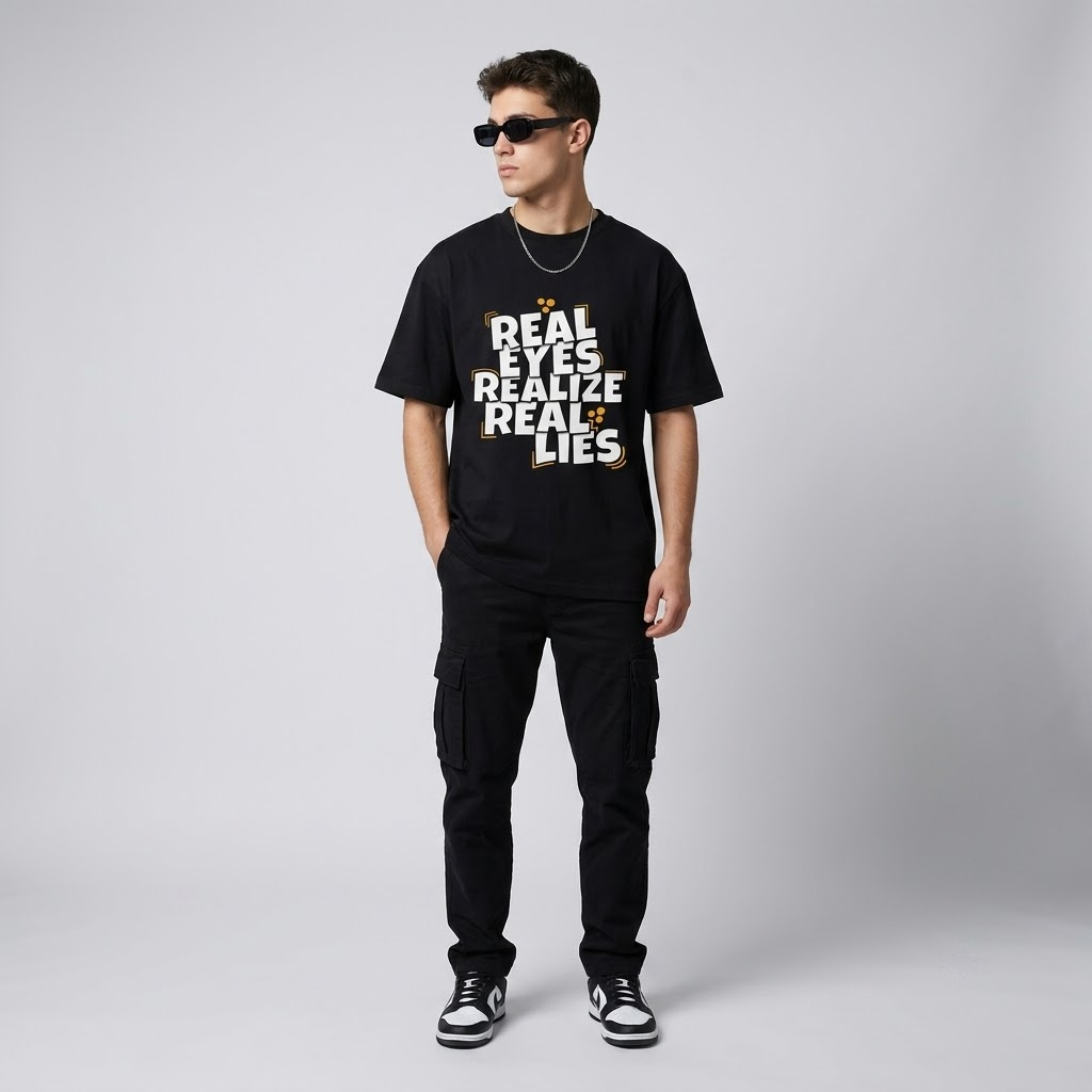 Real Eyes Realize Real Lies Graphic Tee