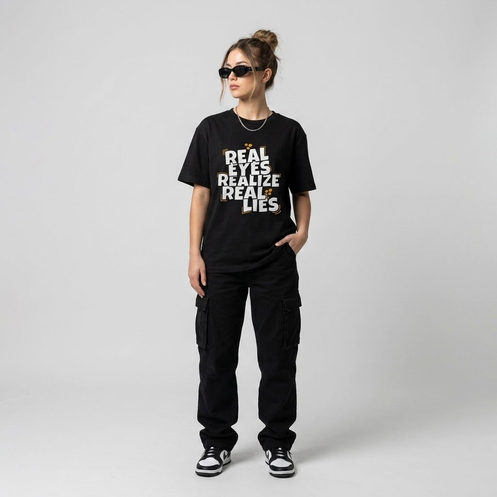 Real Eyes Realize Real Lies Graphic Tee