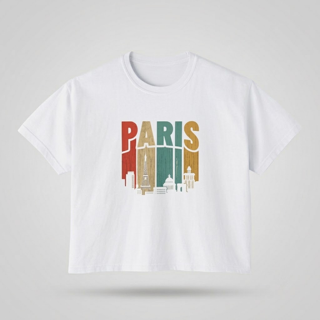 The Paris Retro Crop Boxy Tee