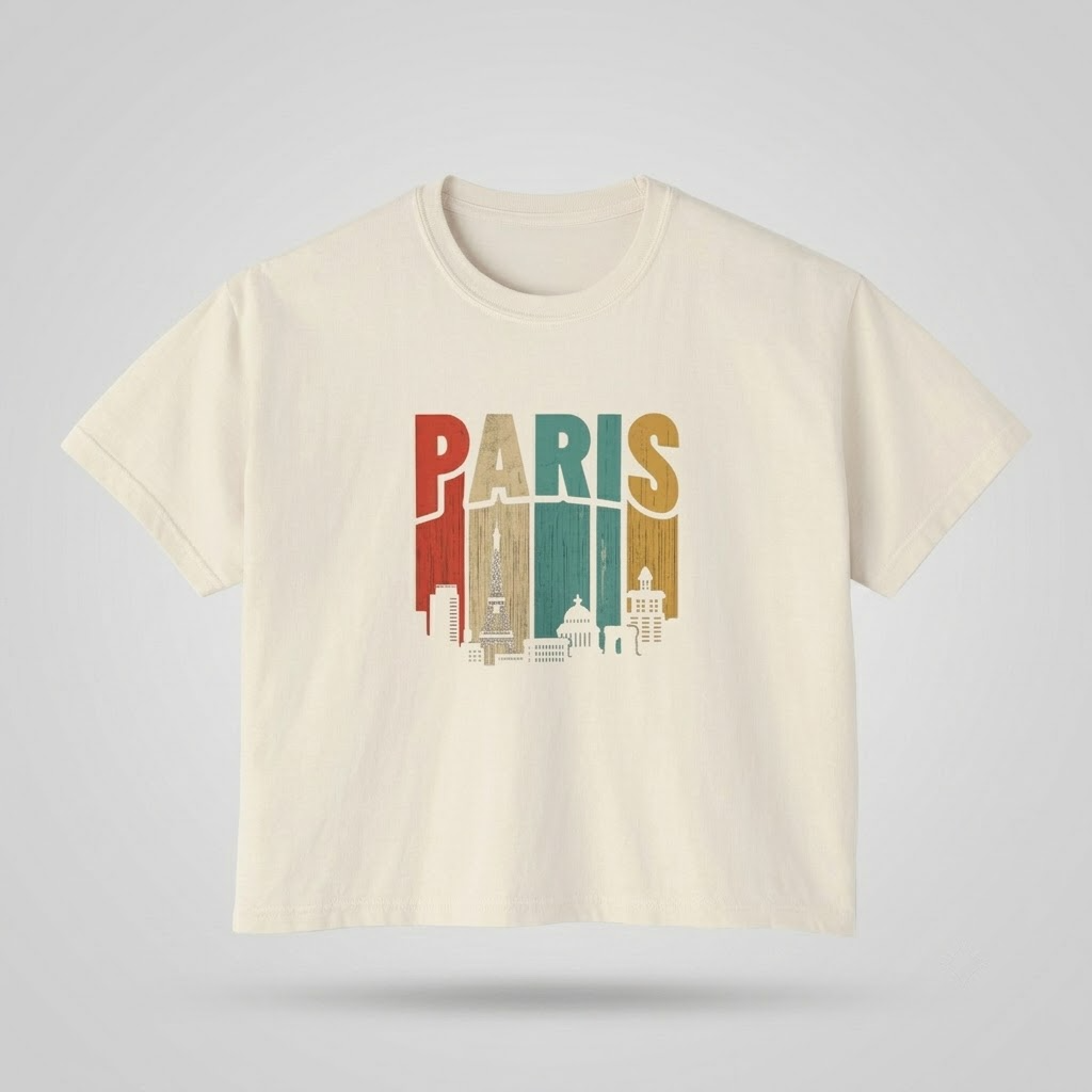 The Paris Retro Crop Boxy Tee