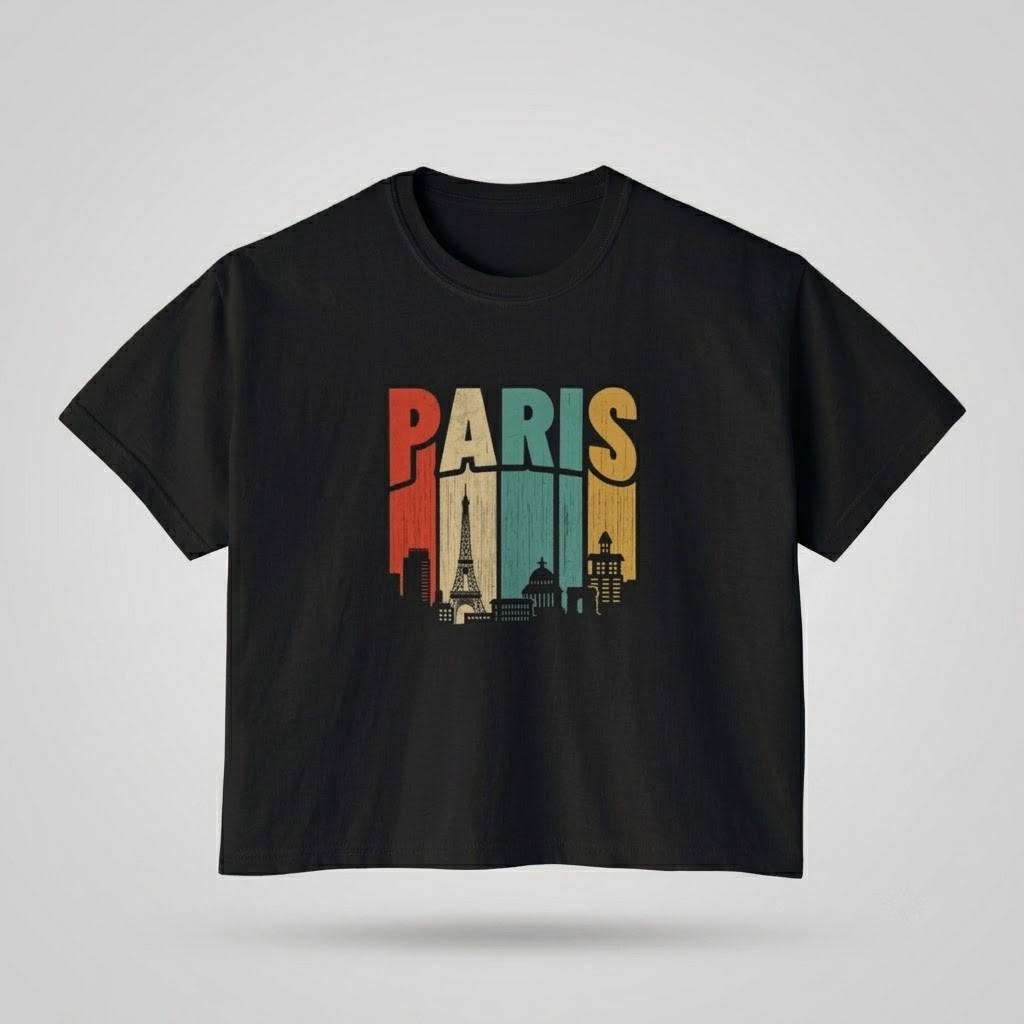 The Paris Retro Crop Boxy Tee