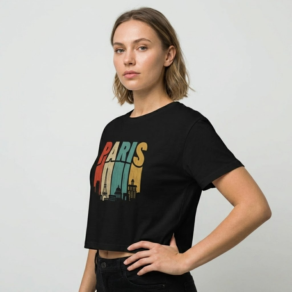 The Paris Retro Crop Boxy Tee