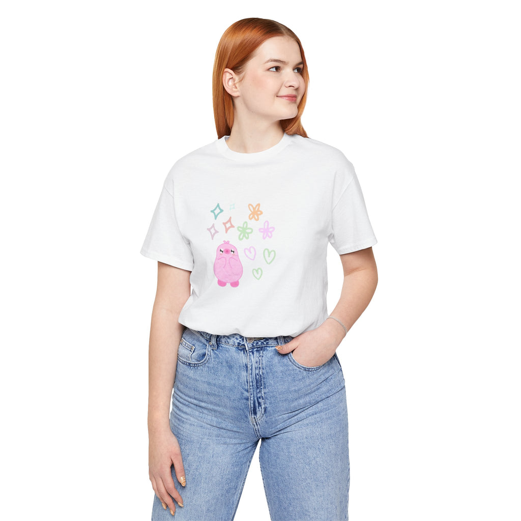 Cute Pink Blob Character Tee