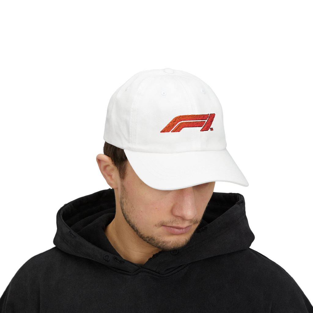 F1 Logo White Dad Cap – Vintage Racing Baseball Hat