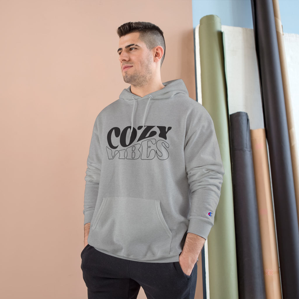 Cozy Vibes Hoodie — Relaxed Retro Graphic Champion Hoodie