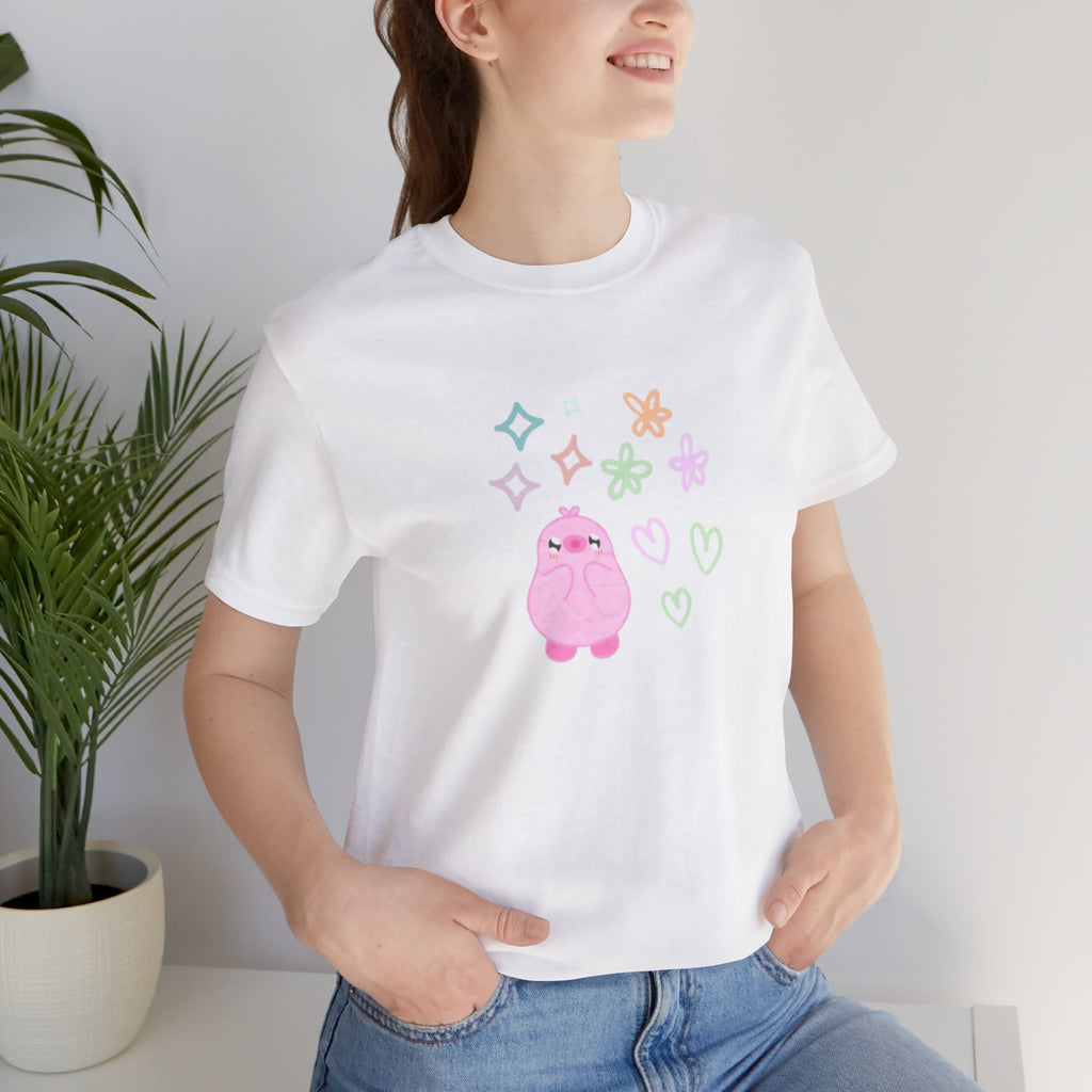 Cute Pink Blob Character Tee