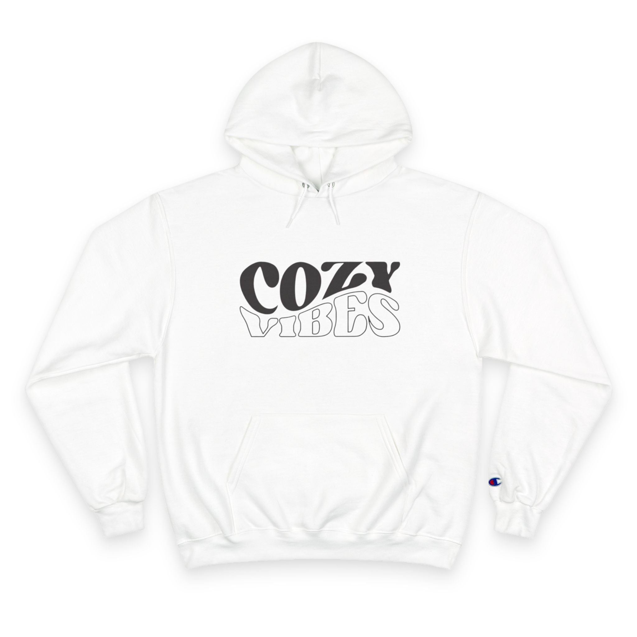 Cozy Vibes Hoodie — Relaxed Retro Graphic Champion Hoodie