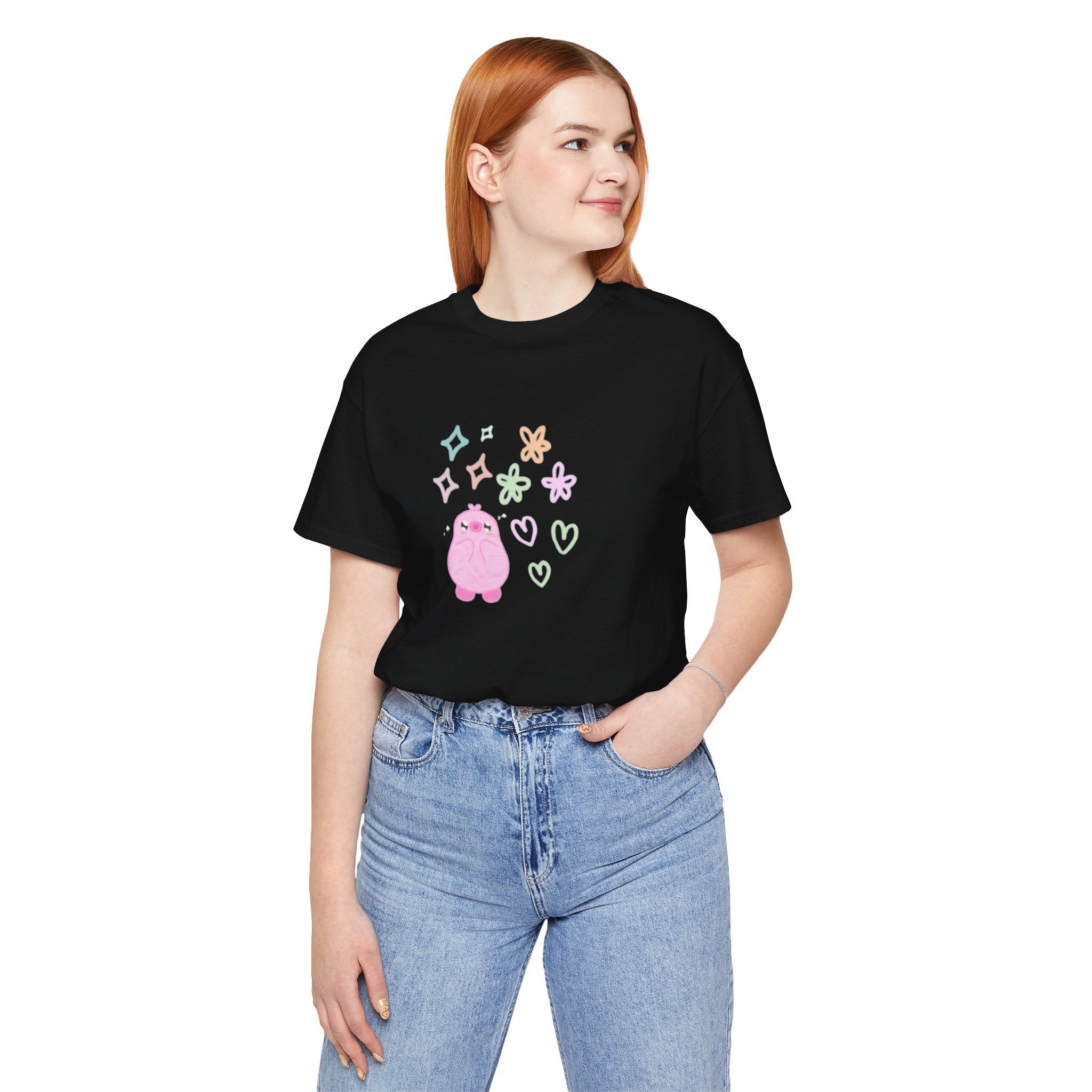 Cute Pink Blob Character Tee