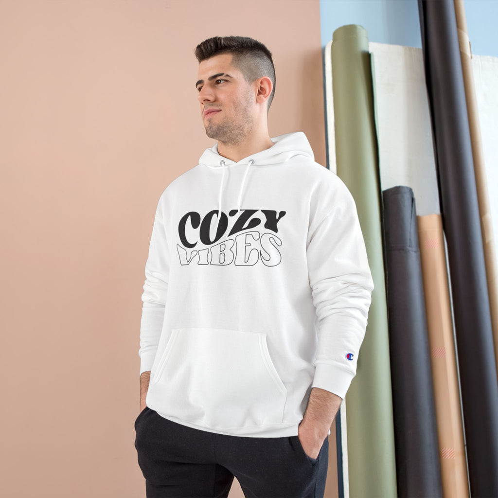 Cozy Vibes Hoodie — Relaxed Retro Graphic Champion Hoodie